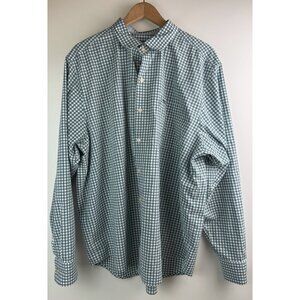 Tommy Bahama Shirt Newport Coast Green Gingham Plaid Button‎ Up Cotton Sz XL